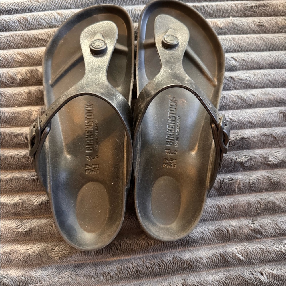 Birkenstock Black EVA Thong Sandals - Size 37 (6 in women’s)